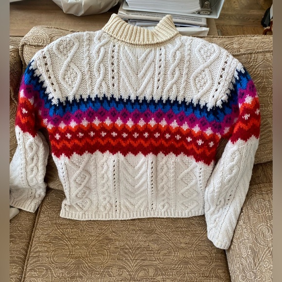 rag & bone Cream Multicolor Cable Knit Sweater - Picture 1 of 5